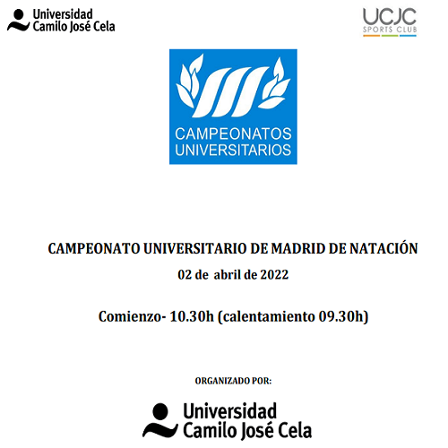 Cto Universitario Natación Madrid 2022_Cartel